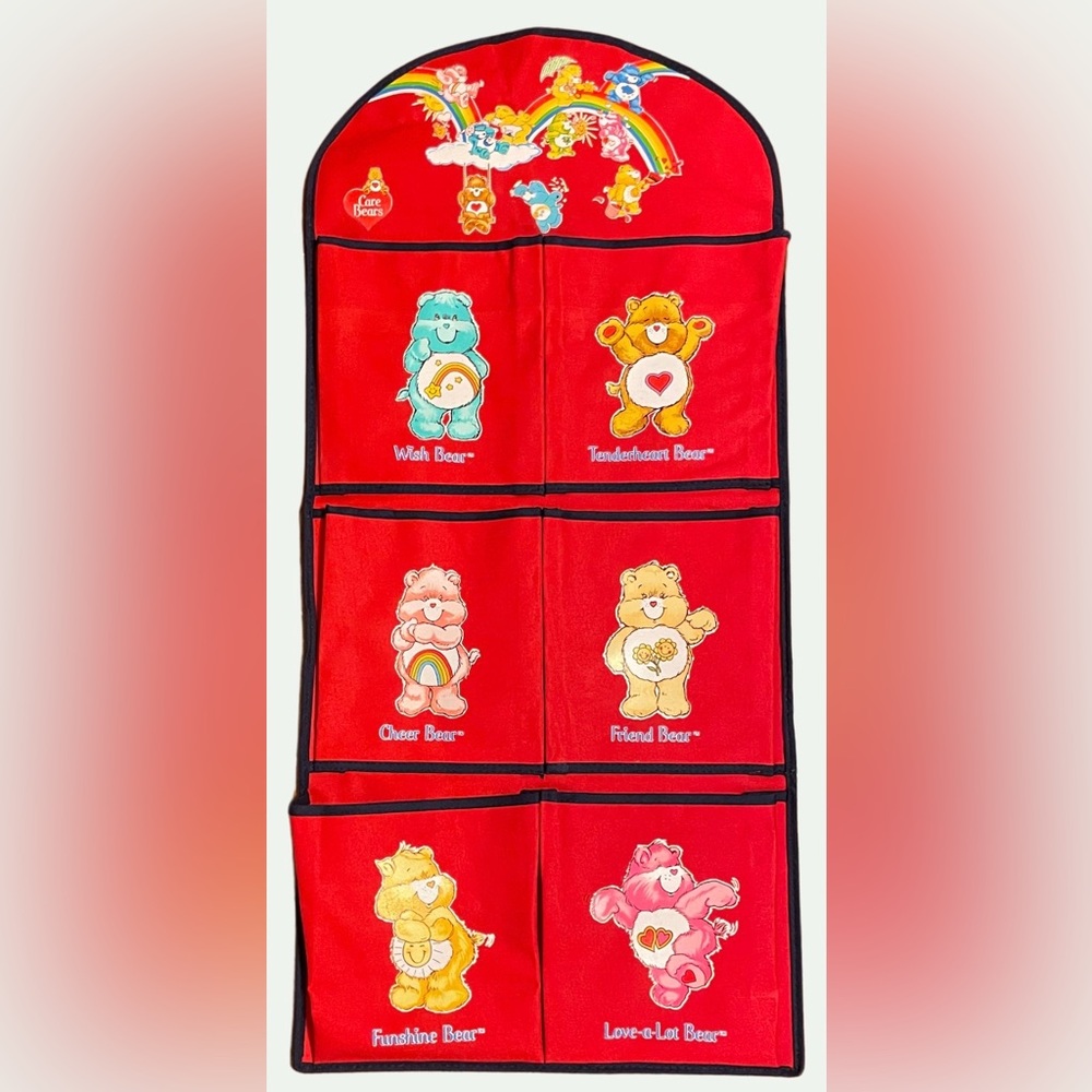 Vintage 80’s Care Bears Red Hanging 6 Pocket Organizer - Shoe Holder